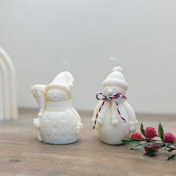 White Snowman Christmas Decoration Candle, 6 of 9