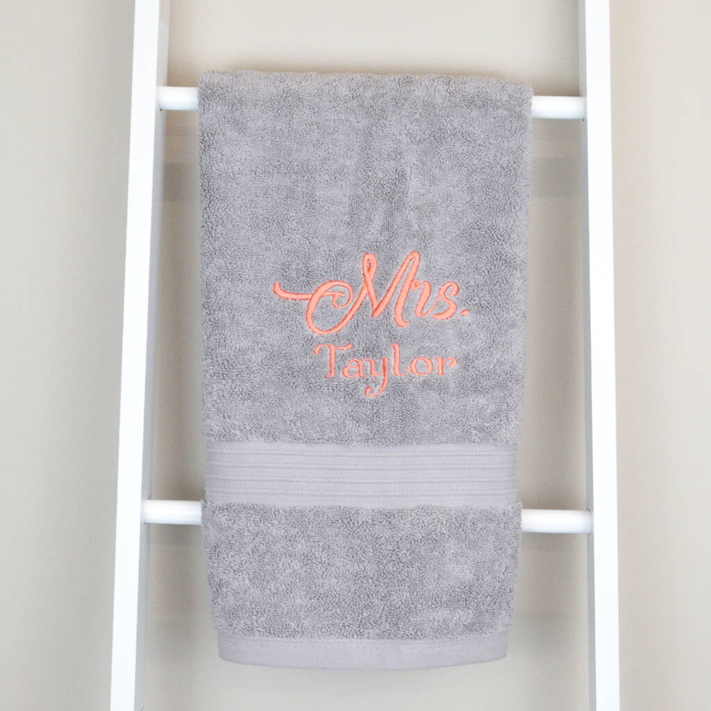 Personalised Grey Hand Towel By D Caro