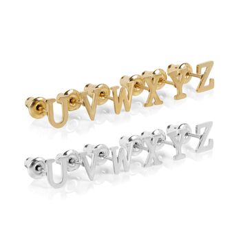 Big Letter Alphabet Earrings Gold Or Silver Plated, 12 of 12