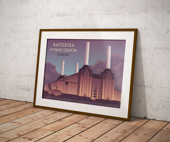 Battersea Power Station London Travel Poster Art Print, 5 of 8