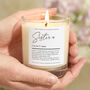 Sister Gift Sister Definition Scented Candle, thumbnail 1 of 9