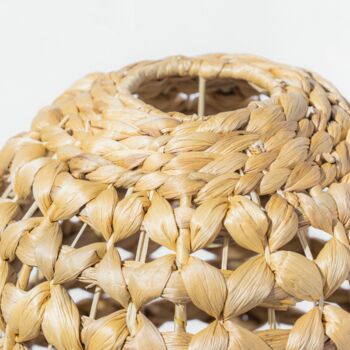 Natural Water Hyacinth Pendant Light With Steel Frame, 4 of 4