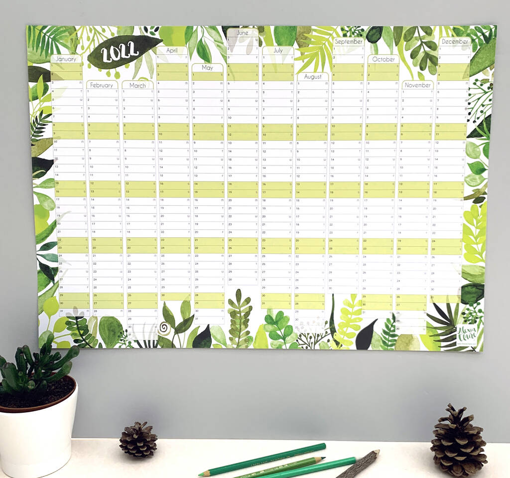 2022 Botanical Wall Calendar And Year Planner, 1 of 7