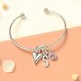 Personalised Heart Initial Silver Bracelet Friendship Knot, thumbnail 1 of 11