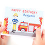 Personalised Firefighter Child Birthday Card, thumbnail 5 of 5
