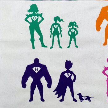 Personalised Tea Towel Superhero Family, 7 of 9