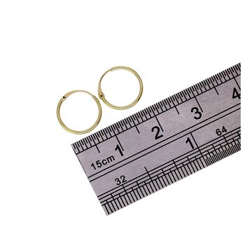 9ct Yellow Gold Plain Hoop Earrings, 6 of 9