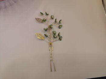 Emerald Green Bridal Hair Pin, 7 of 12