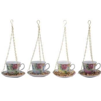 Vintage China Teacup Bird Feeder, 2 of 3