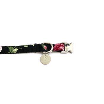 The Chelsea Pink And Green Floral Dog Collar Bow Tie, 4 of 4