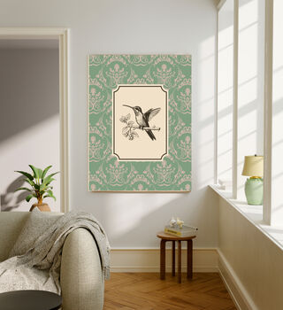 Vintage Style Kingfisher Flower Art Print, 4 of 5