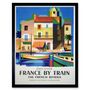 France Train Railway Fench Riviera Retro Ad Art Print, thumbnail 1 of 3