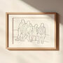 Personalised Line Drawing Family Portrait Illustration, thumbnail 10 of 12