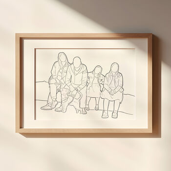 Personalised Line Drawing Family Portrait Illustration, 10 of 12