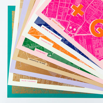 Risograph Typography Travel Map Print, 12 of 12