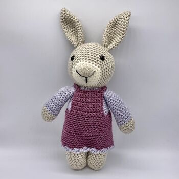 Handmade Crochet Rabbit Soft Toy, 6 of 6