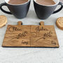 Oak Veneer Personalised Jigsaw Coasters Twig Design, thumbnail 2 of 6