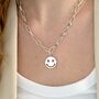 Silver Plated Smiley Face Chunky Chain Necklace, thumbnail 1 of 4