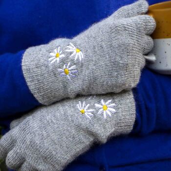 Personalised Daisy Ladies Soft Knit Warm Gloves Gift, 2 of 9