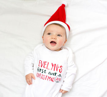 Personalised Baby's First Ever Christmas Babygrow, 3 of 4