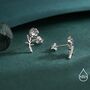 Oxidised Sterling Silver Rose Earrings, thumbnail 6 of 12