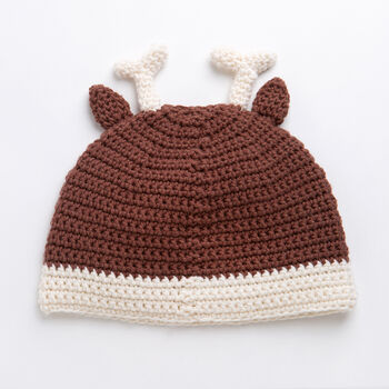 Reindeer Hat Crochet Kit For Babies And Children, 2 of 10