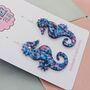 Large Seahorse Glitter Resin Earrings, thumbnail 5 of 8