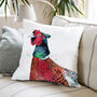 Inky Pheasant Large Luxury Cushion And Inner, thumbnail 1 of 4