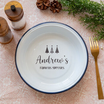 Personalised Christmas Enamel Serving Bowl, 4 of 5