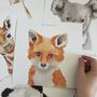 Watercolour Animals Nursery Print Set, thumbnail 1 of 7