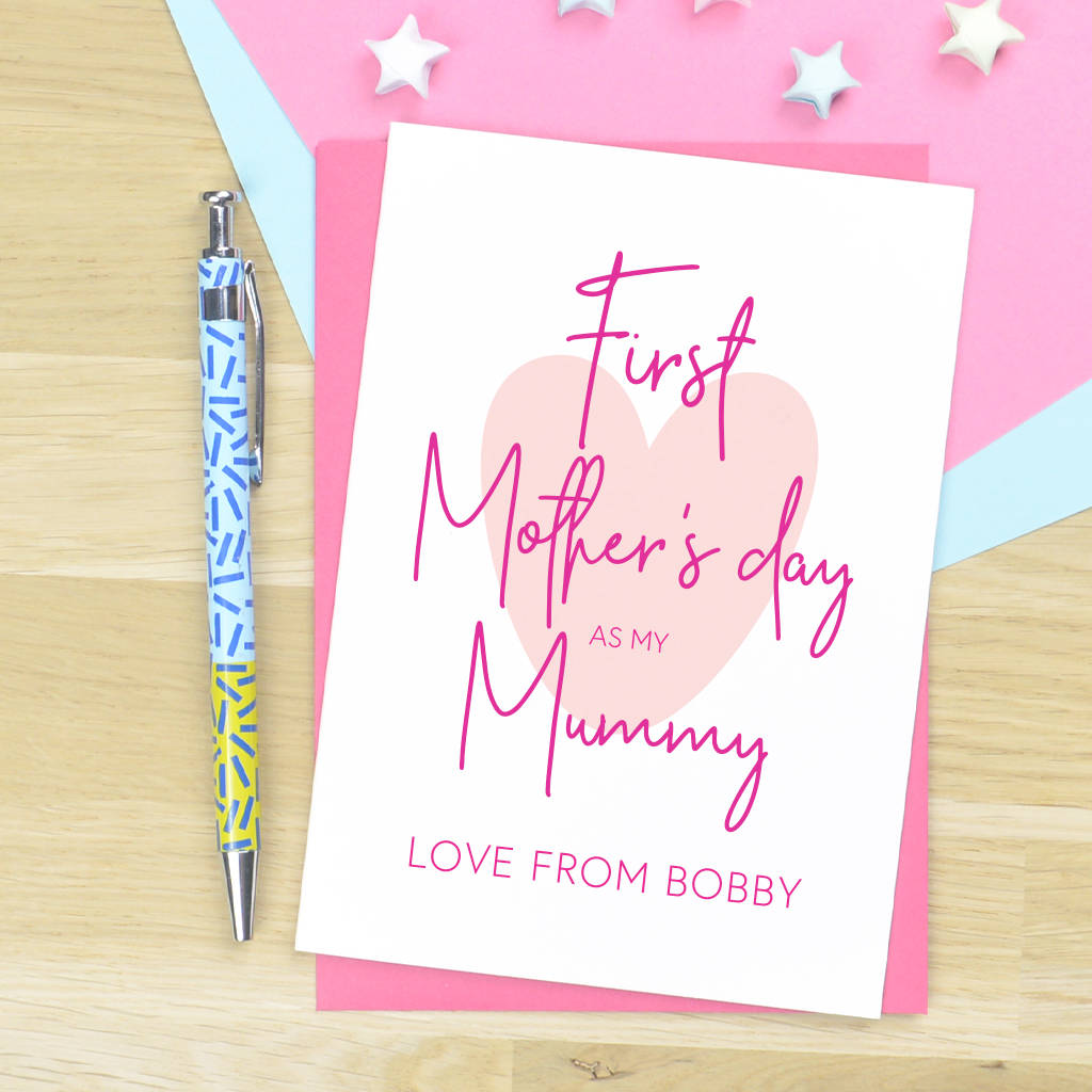 First Mothers Day Card As Mummy By Pink And Turquoise