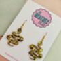 Snake Glitter Resin Earrings / Gothic Serpent Jewellery / Medusa Aesthetic Earrings / Snake Lovers Gift, thumbnail 5 of 6