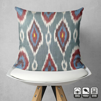 Hand Woven Multicoloured Ikat Cushion Cover, 3 of 10