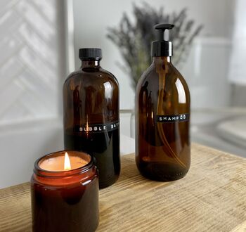 Sustainable Amber Glass Bottles With Pump Or Cap, 2 of 4