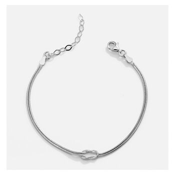 Sterling Silver Snake Chain Knot Bracelet, 10 of 11