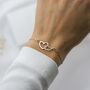 Birthday Gift For Women, Two Interlocking Heart Sterling Silver Bracelet, thumbnail 2 of 6