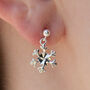 Sterling Silver Snowflake Earrings, thumbnail 3 of 6