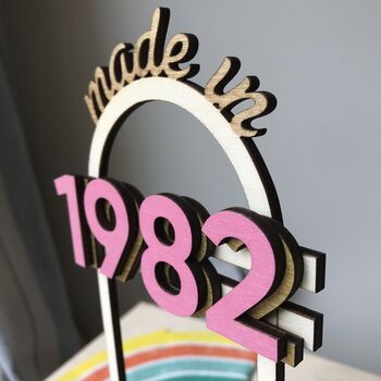 Personalised Wooden 40th Birthday Cake Topper, 4 of 5