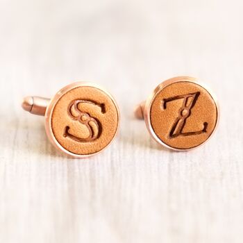 Personalised Leather Initial Cufflinks, 5 of 12