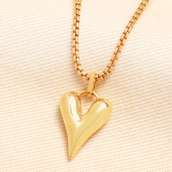 Organic Heart Pendant Necklace In Gold Plating, 2 of 4