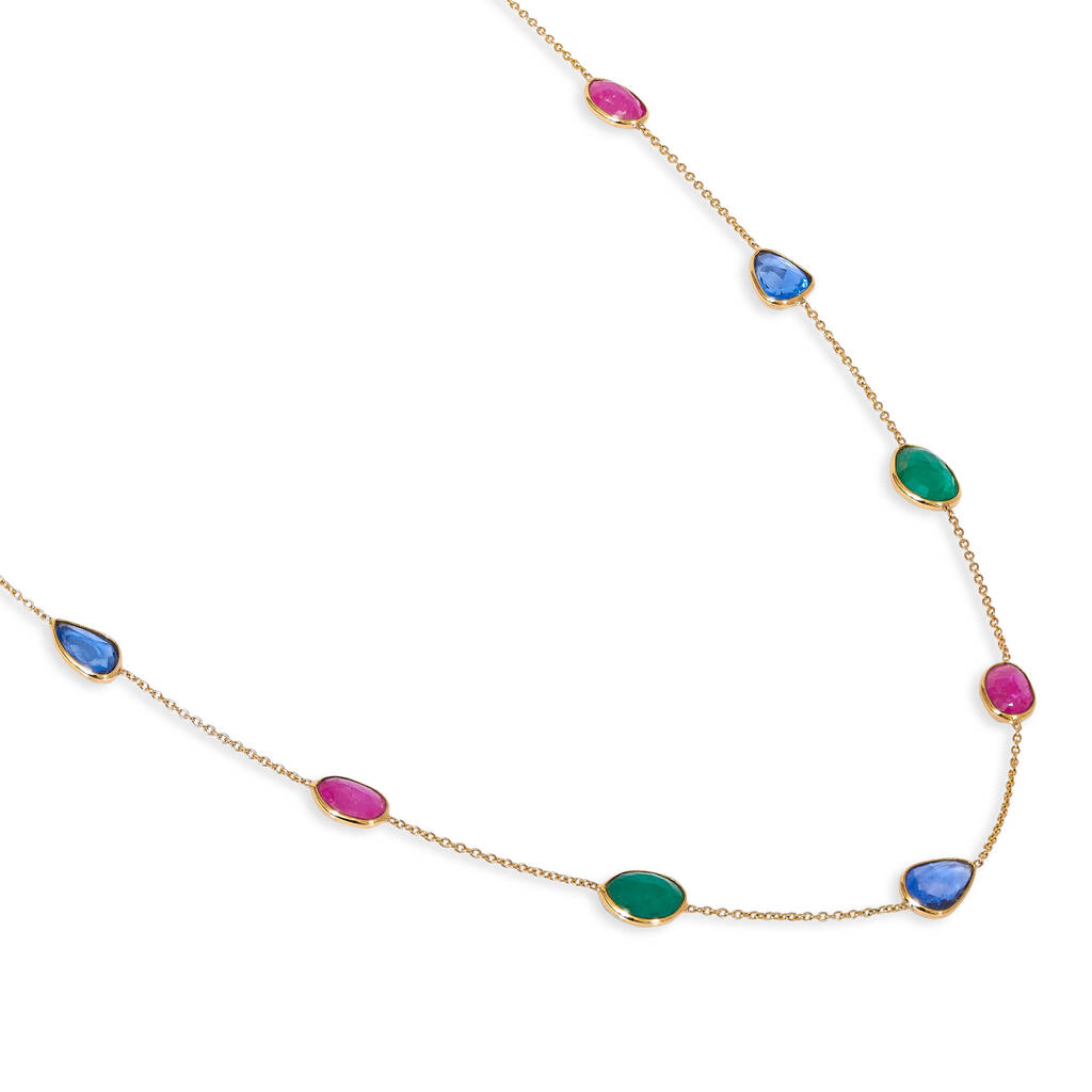 Ruby Emerald And Sapphire Necklace By Argent of London ...