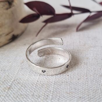 Forever Love Heart Adjustable Silver Ring, 6 of 9