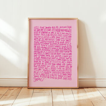 Taylor Swift Poster, The Best Day Song Lyrics Print, 7 of 12