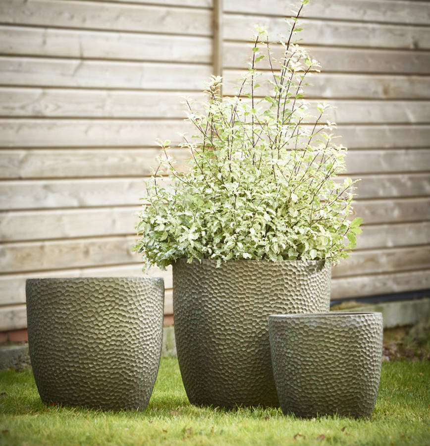 Set Of Three Copper Garden Planters By Garden Selections ...