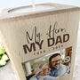 Personalised Memorial Bold Text Wood Photo Tea Light Holder 10cm, thumbnail 2 of 5