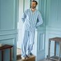 Men's 'Brighton Blue' Stripe Brushed Cotton Pyjama Set, thumbnail 3 of 4