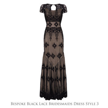 Black And Ivory Lace Bridesmaids Dresses, 5 of 11