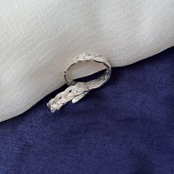 Sterling Silver Braided Twist Band Toe Ring, 5 of 7