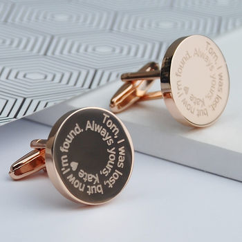 Personalised Message Round Cufflinks, 3 of 8