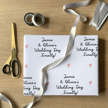 Personalised Wedding Day Finally! Wrapping Paper, 2 of 2